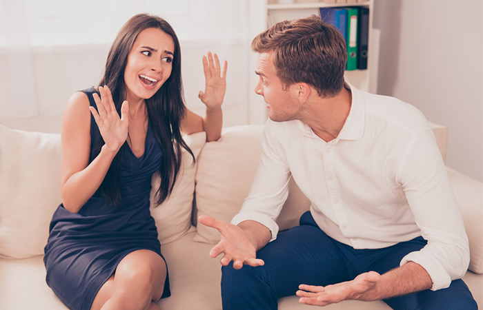 Married couple quarreling because of disagreements