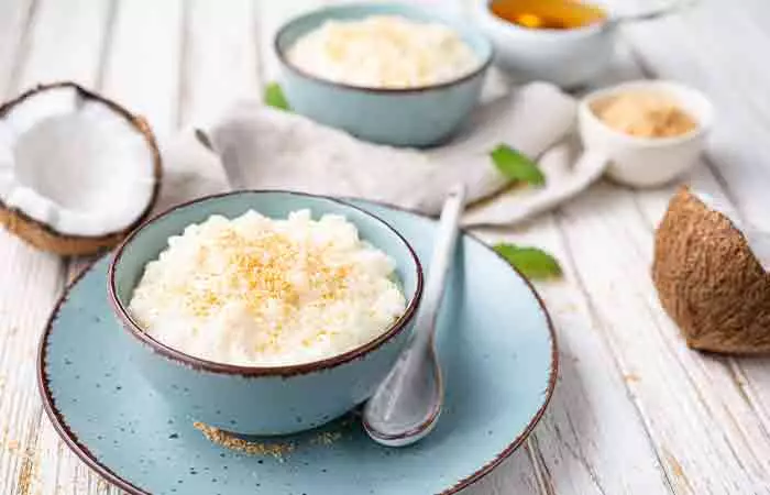 Creamy coconut rice pudding