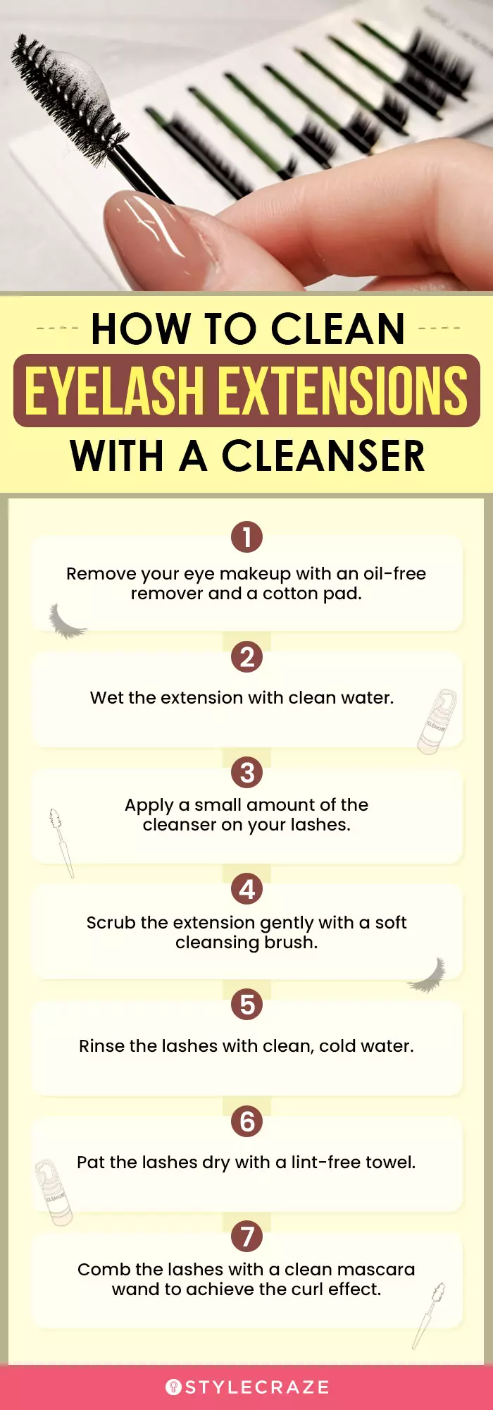 How To Clean Eyelash Extensions With A Cleanser (infographic)