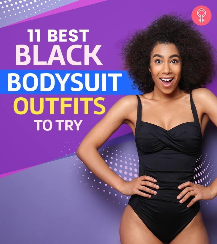 black and purple bodysuit