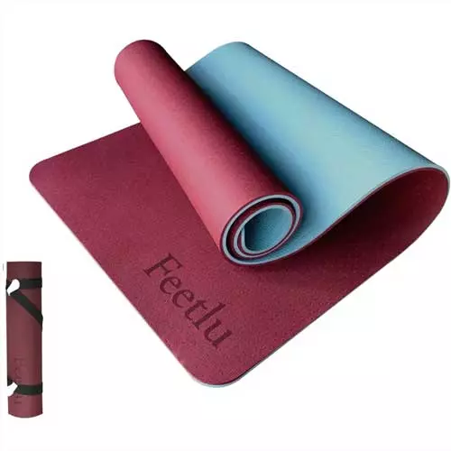 FEELTU Thick Yoga Mat with Strap