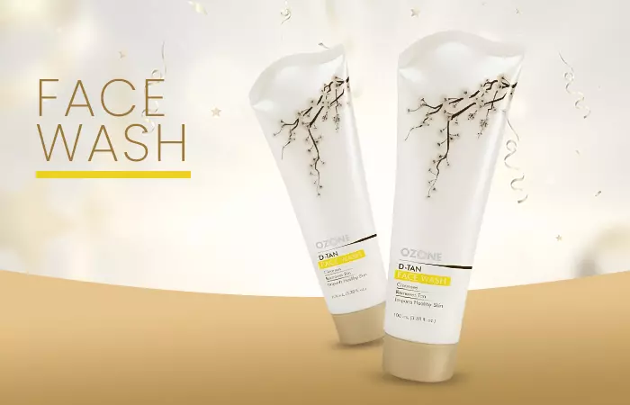 Woman using a lathering face wash.