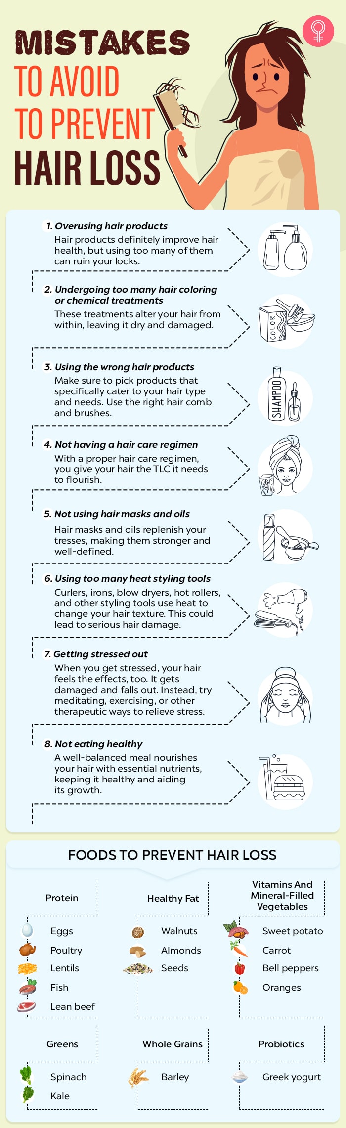 8 mistakes to avoid to prevent hair loss (infographic)