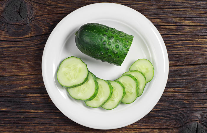Sliced cucumber on a plate