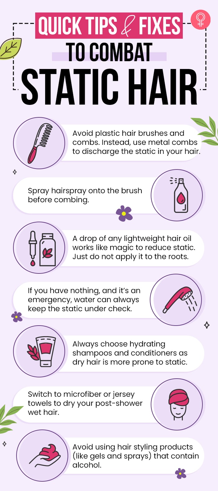 quick tips and fixes to combat static hair (infographic)