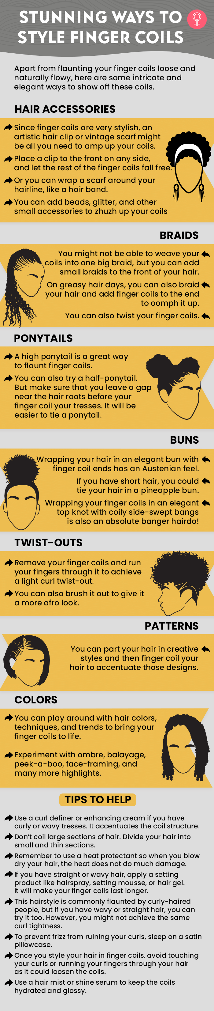 7 stunning ways to style finger coils [infographic]
