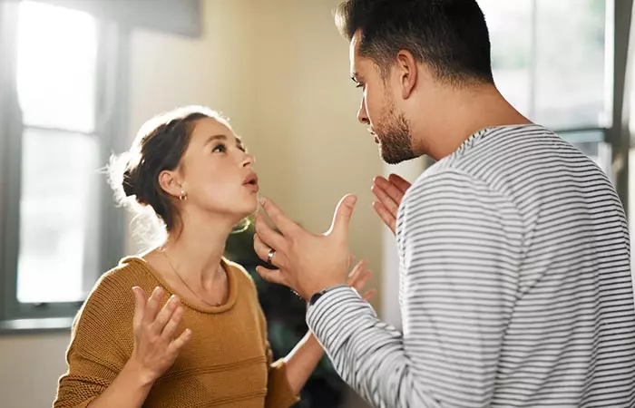 Couple arguing in a rebound relationship