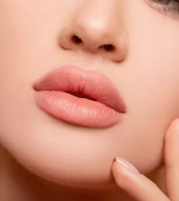 Women with beautiful pink lips