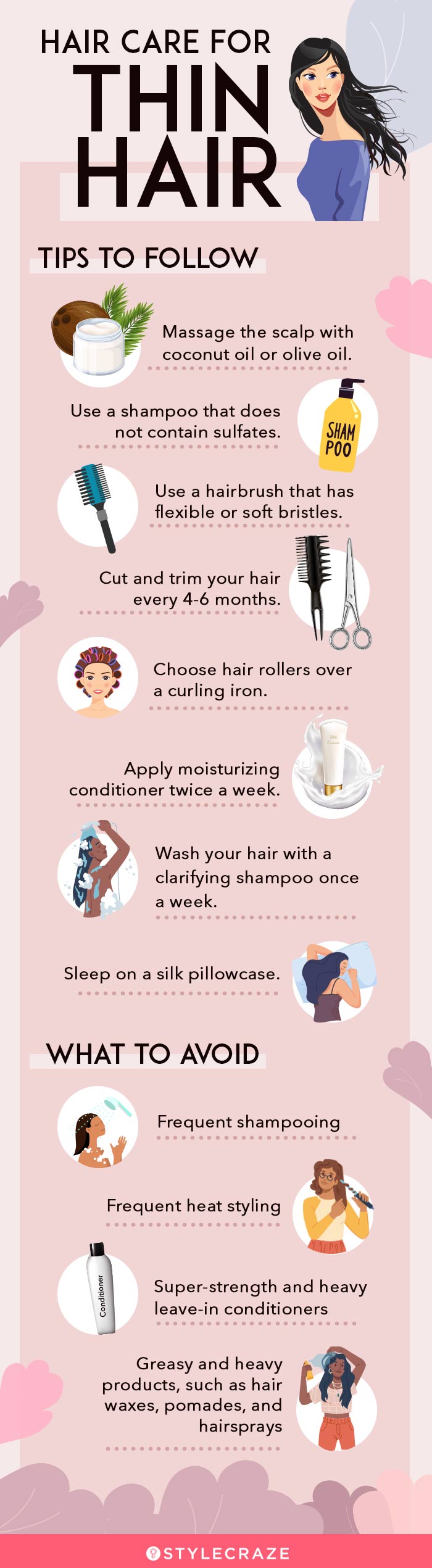 hair care for thin hair (infographic)