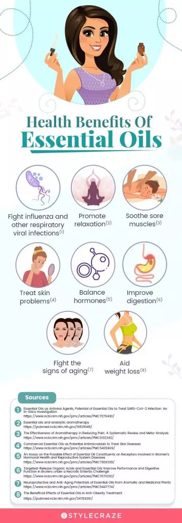 health benefits of essential oils (infographic)