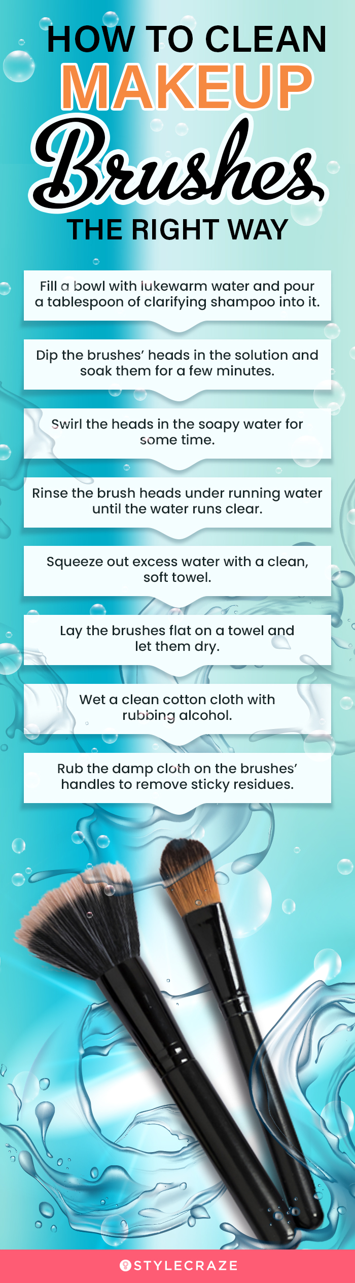 How To Clean Makeup Brushes The Right Way (infographic)