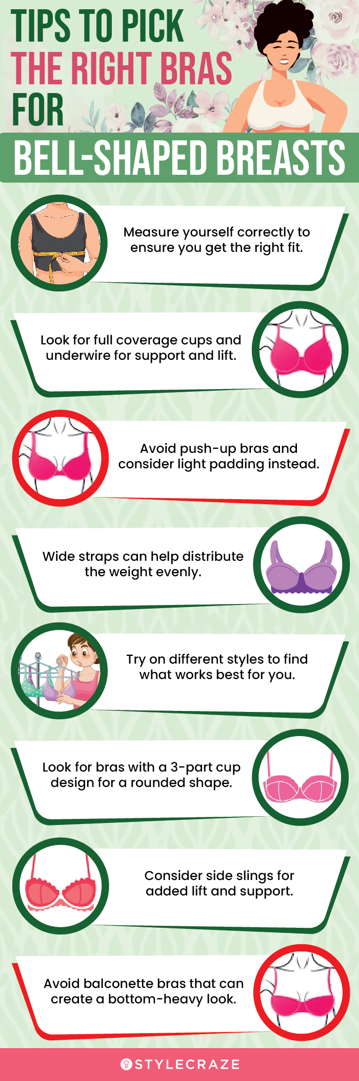 Tips To Pick The Right Bras For Bell-Shaped Breasts (infographic)