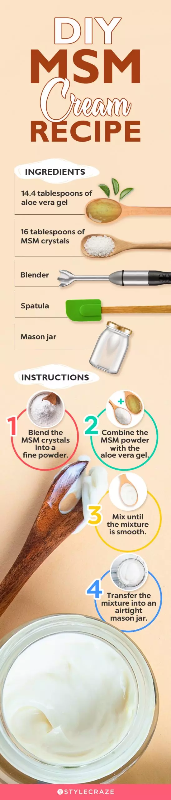 diy msm cream recipe (infographic)