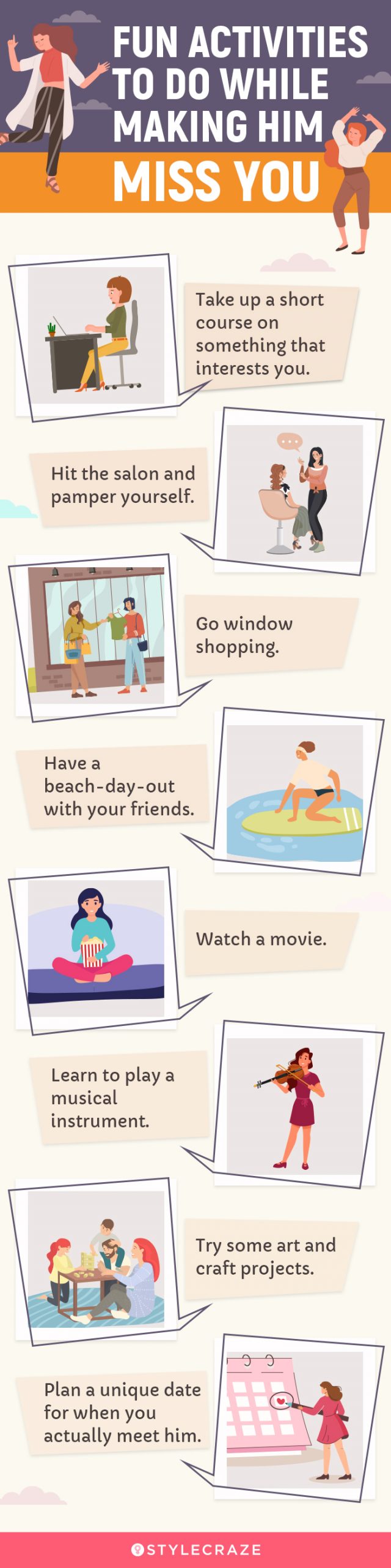 fun activities to do while making him miss you [infographic]