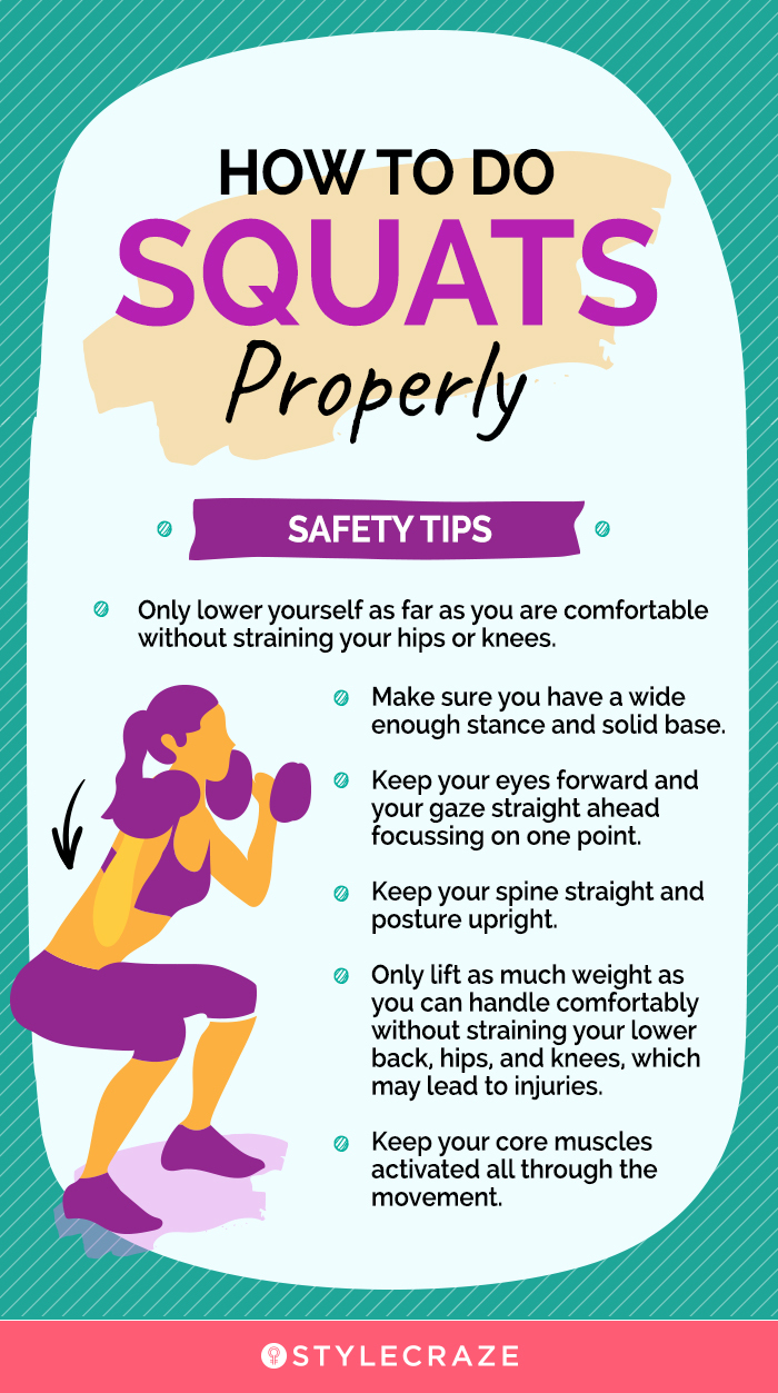 how to do squats properly (infographic)