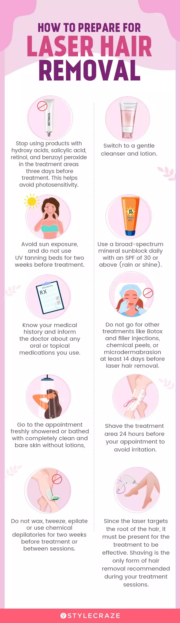 how to prepare for laser hair removal (infographic)