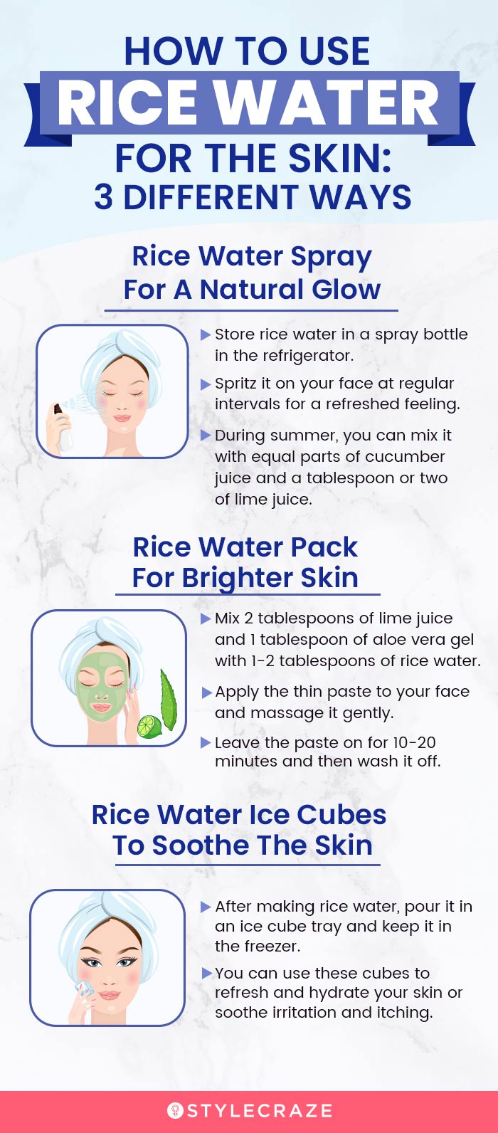 how to use rice water for skin (infographic)