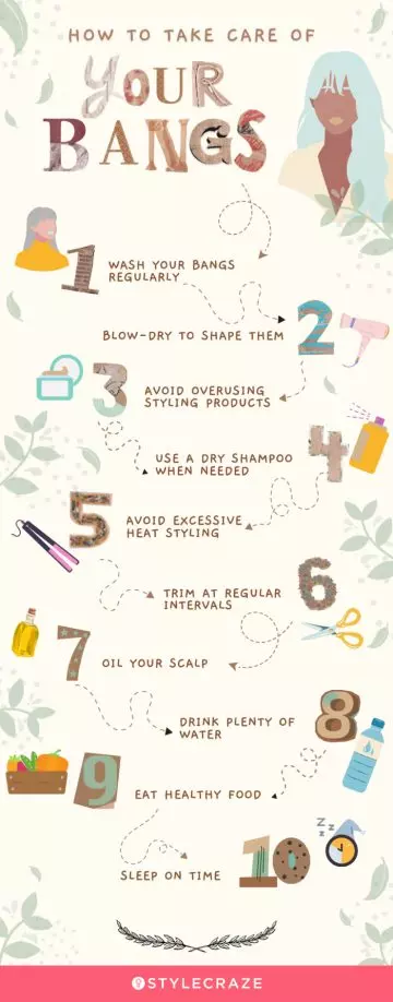 how to take care of your bangs (infographic)