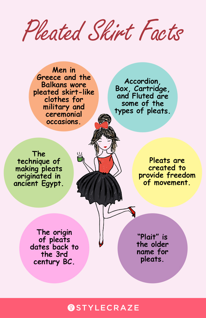 pleated skirt facts (infographic)