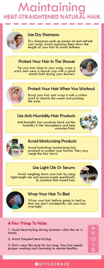 maintaining heat-straightened natural hair (infographic)