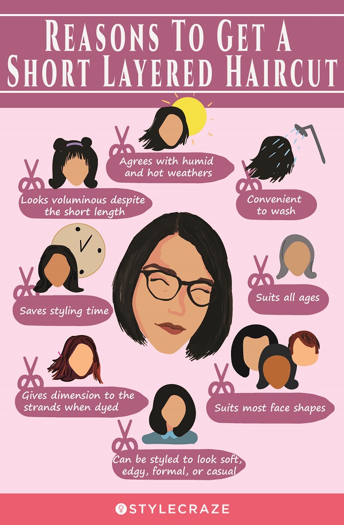 reasons to get a short layered haircut (infographic)
