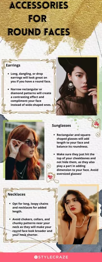 accessories for round faces (infographic)