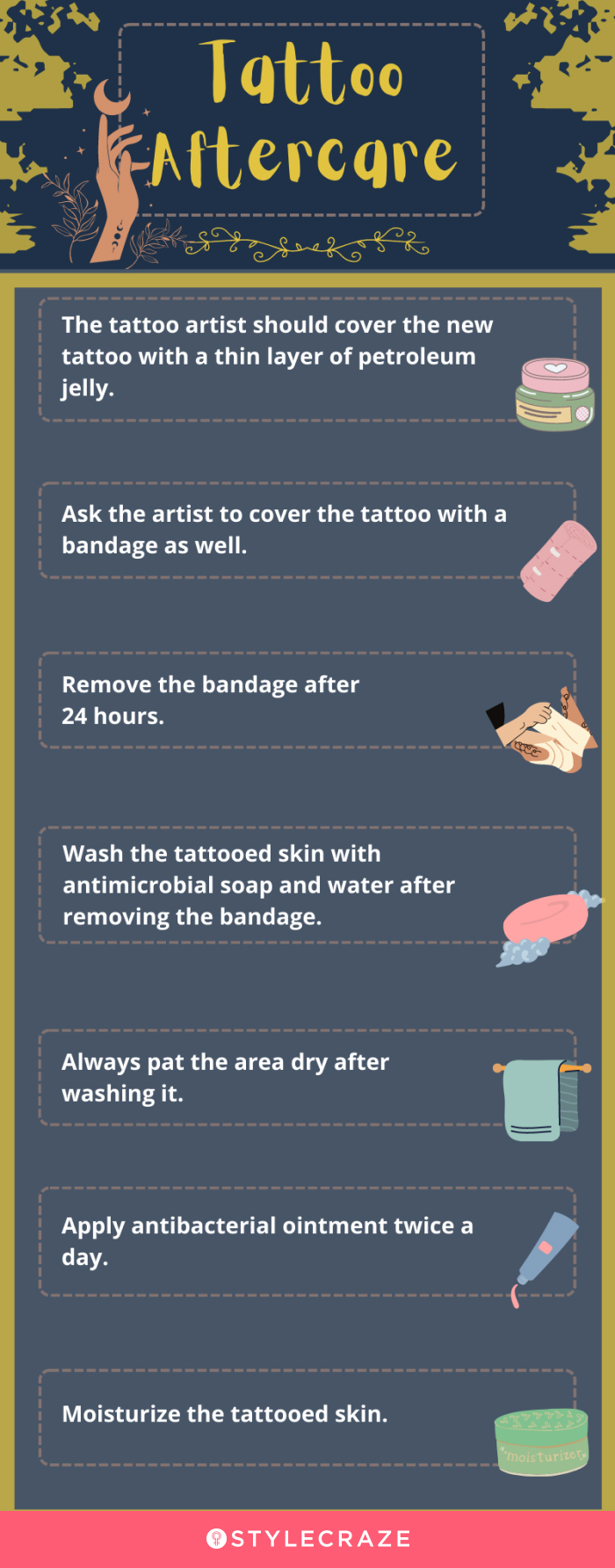 tattoo aftercare tips (infographic)