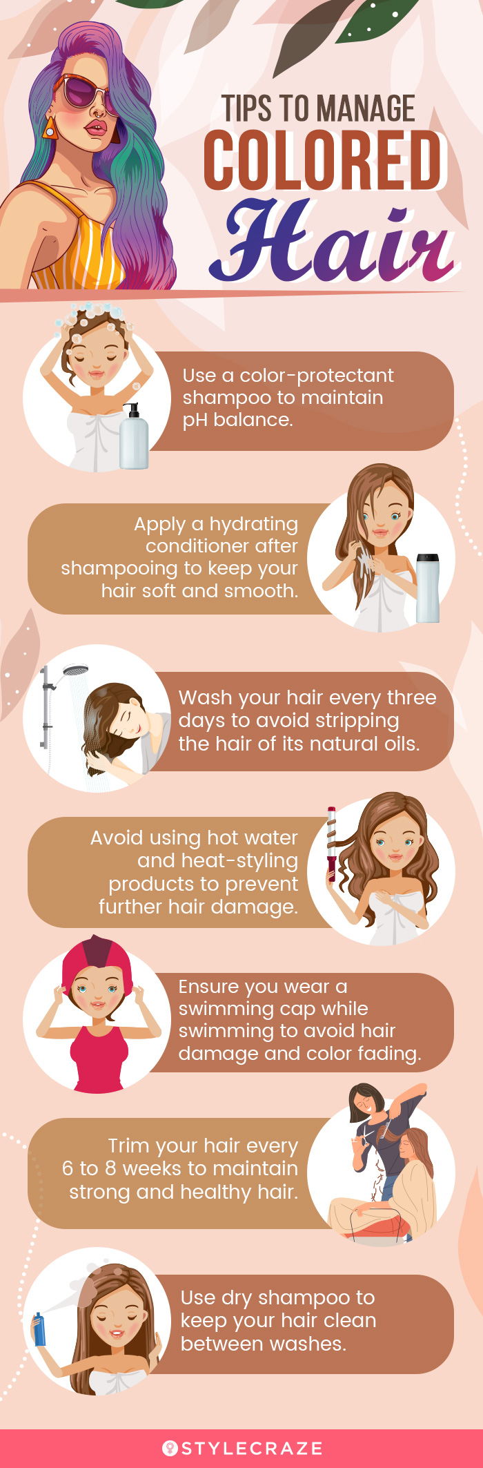 tips to manage colored hair (infographic)