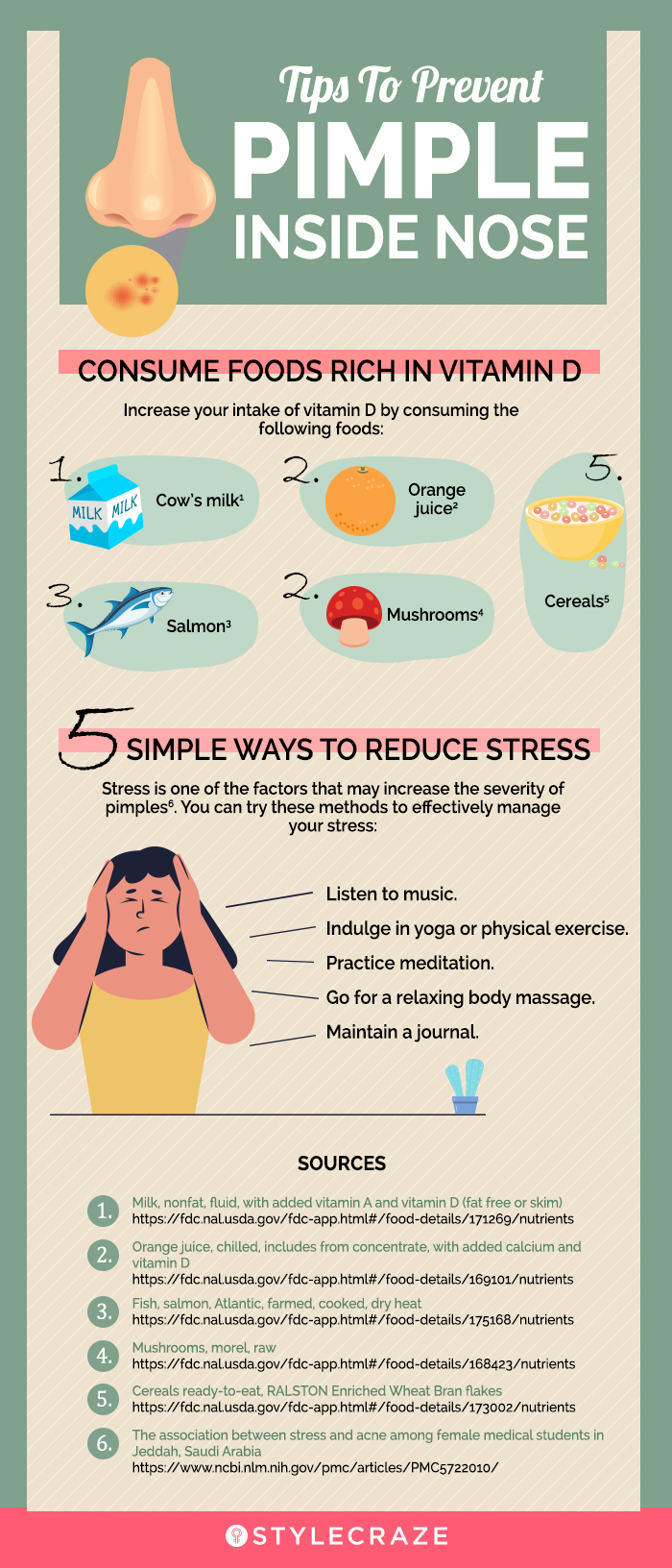 tips to prevent pimple inside nose (infographic)
