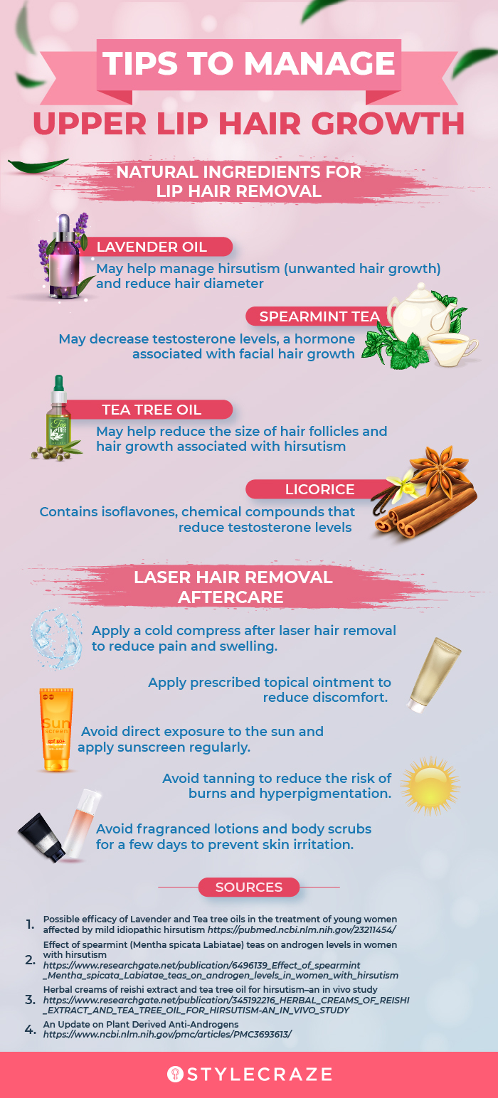 tips to manage upper lip hair growth (infographic)