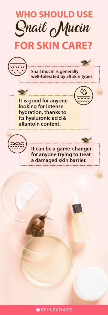 who should use snail mucin for skin care (infographic)
