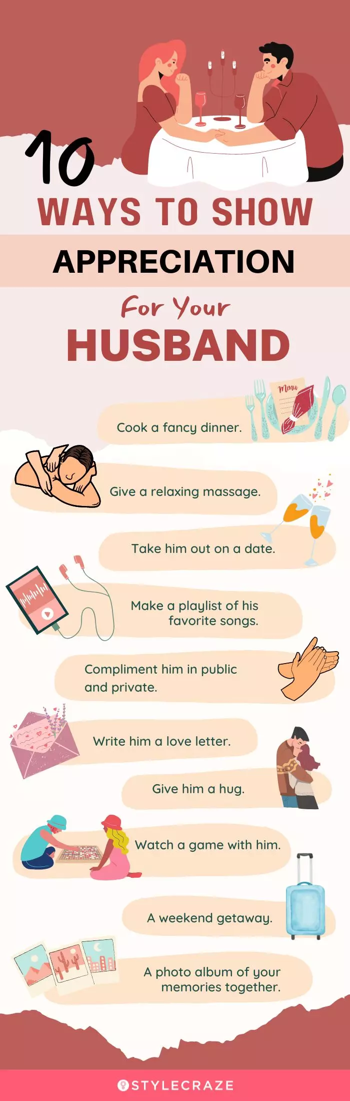 10 ways to show appreciation for your husband (infographic)