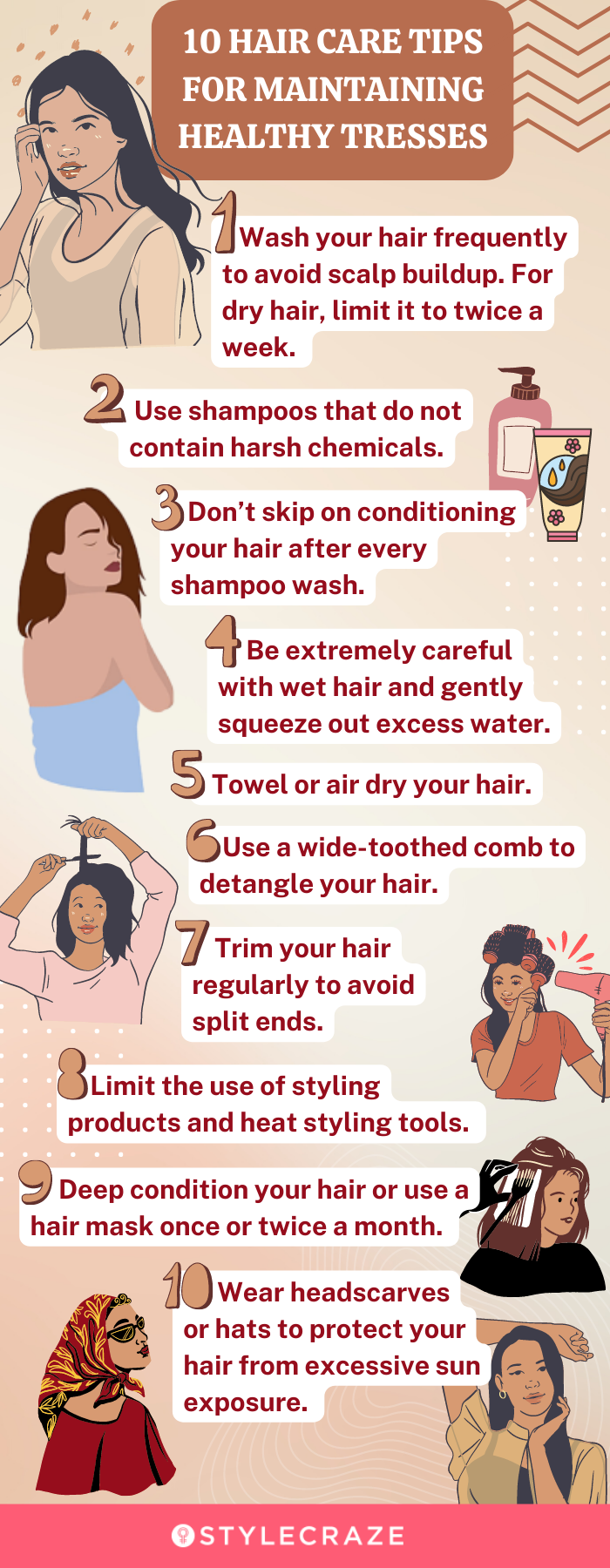 10 hair care tips for maintaining healthy tresses (infographic)