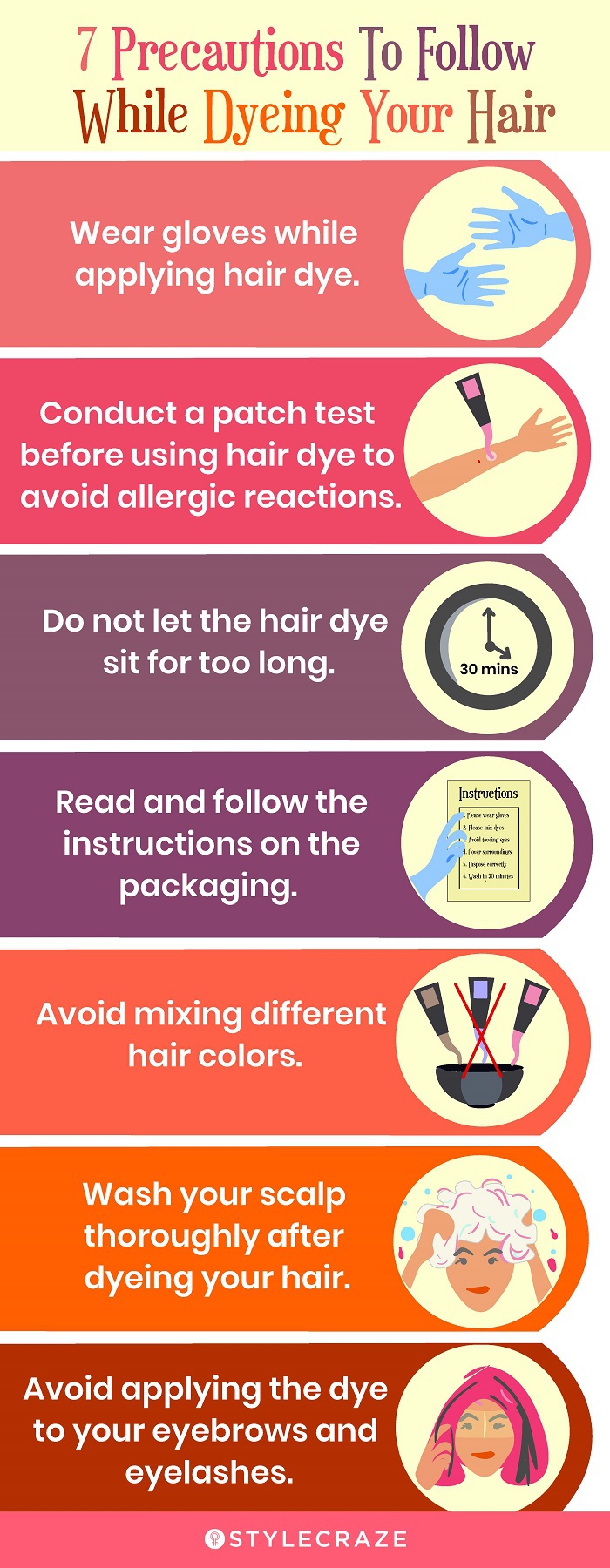 7 precautions to follow while dyeing your hair (infographic)