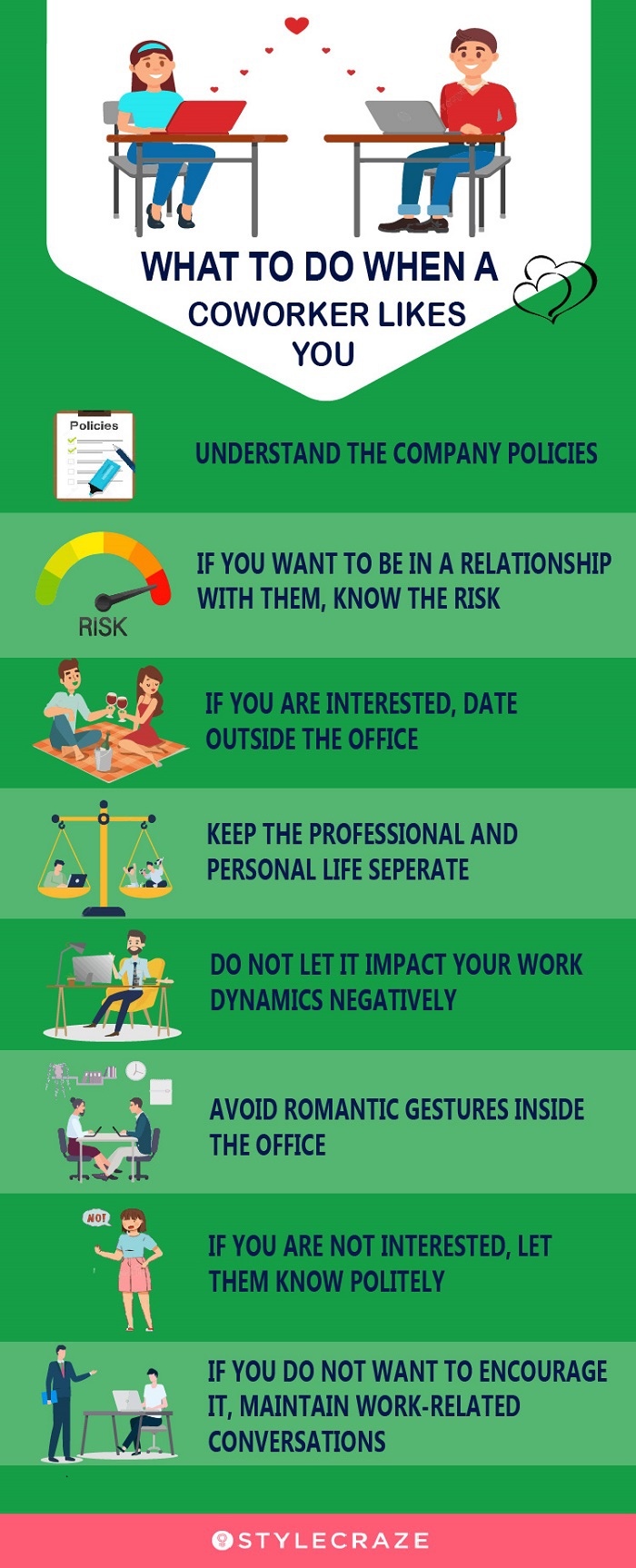 when coworker likes you (infographic)