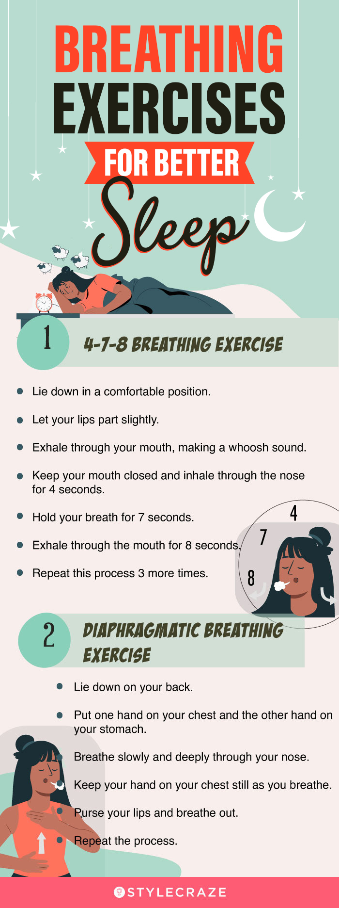 breathing exercises for better sleep (infographic)