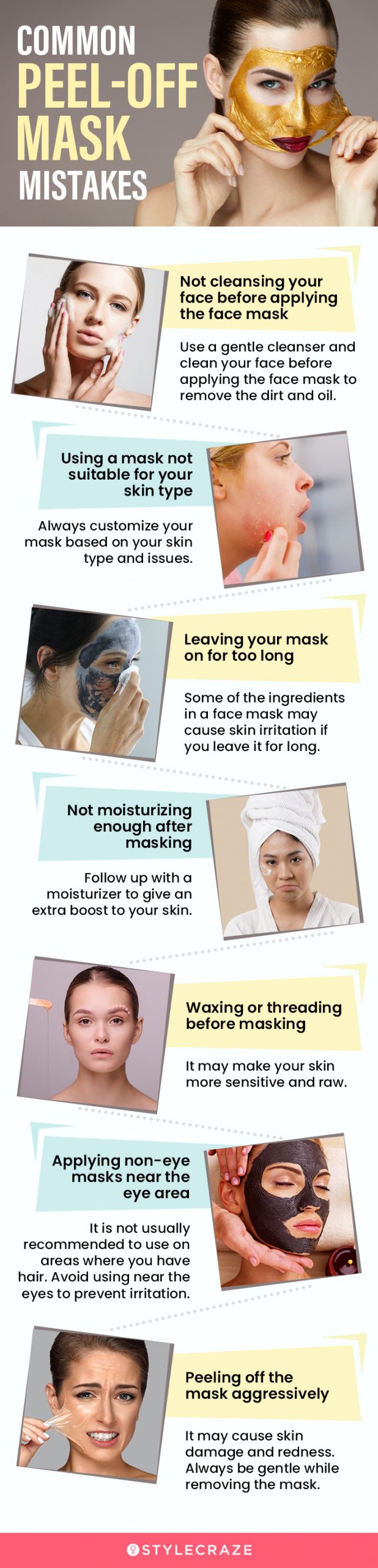 common peel off mask mistakes (infographic)