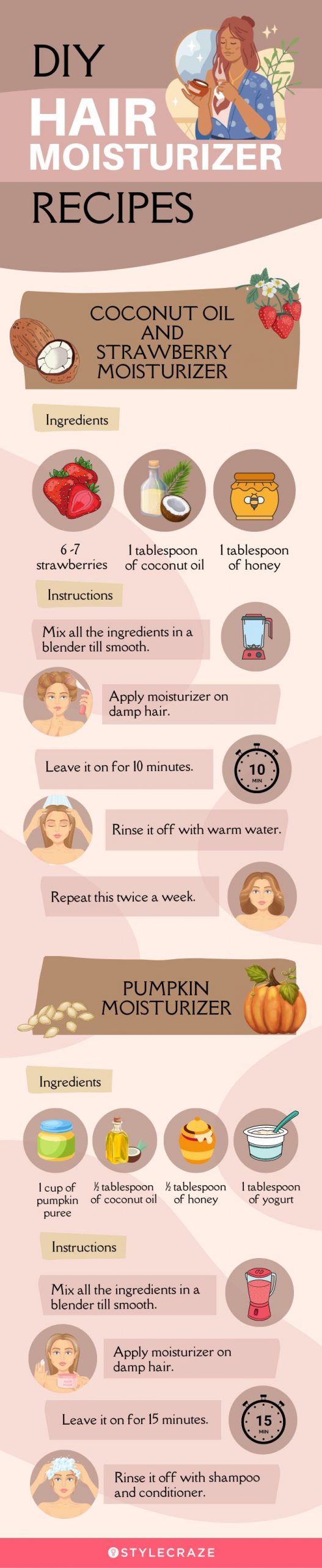 diy hair moisturizer recipes (infographic)