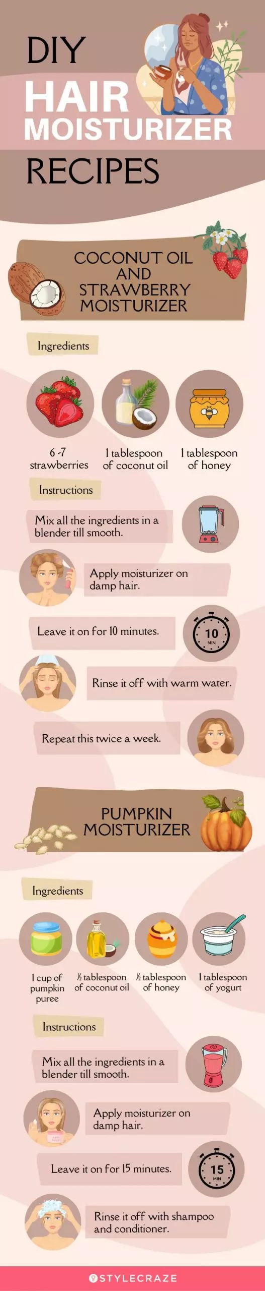 diy hair moisturizer recipes (infographic)