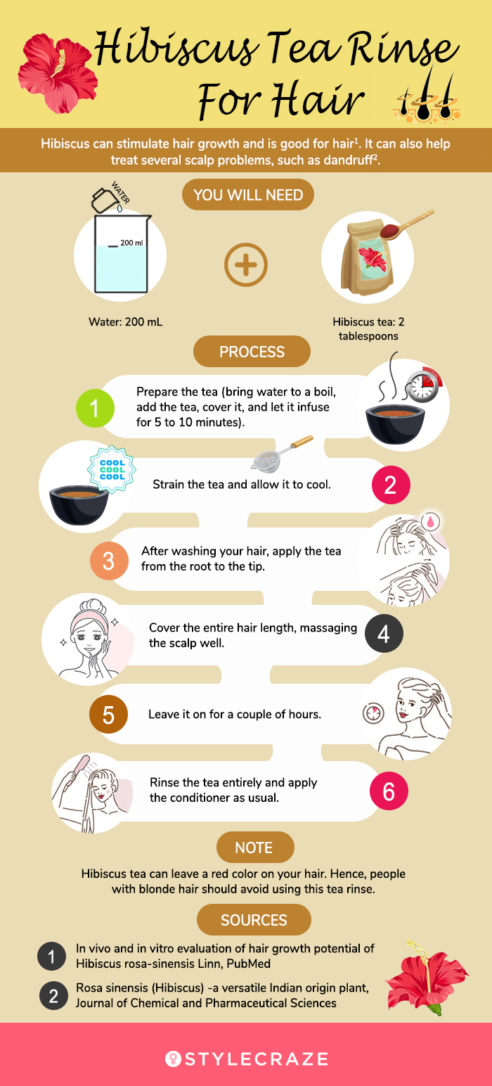 hibiscus tea rinse for hair [infographic]