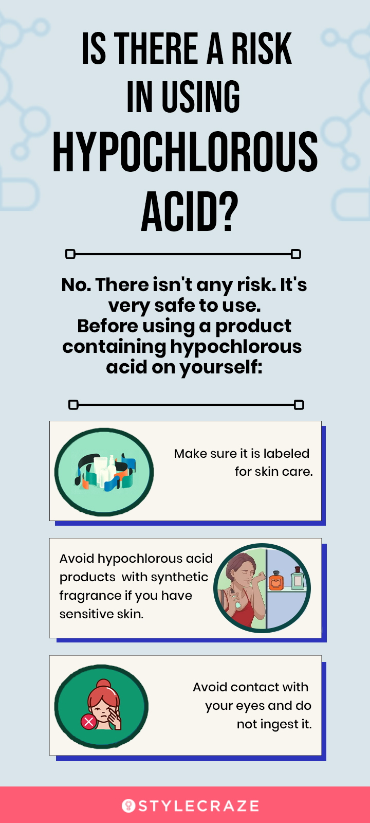 ¿Hay algún riesgo en el uso de ácido hipocloroso? [infographic] 