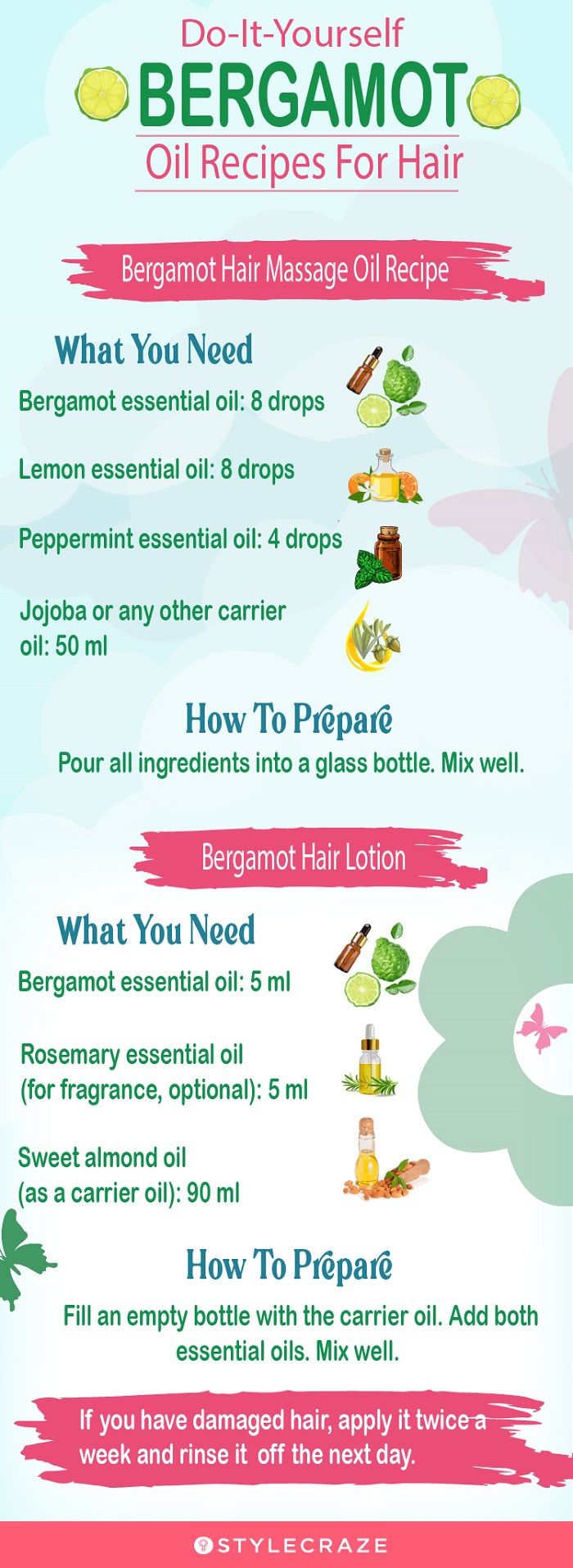 bergamot oil recipes for hair(infographic)