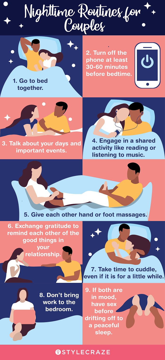 nighttime routine for couples (infographic) 