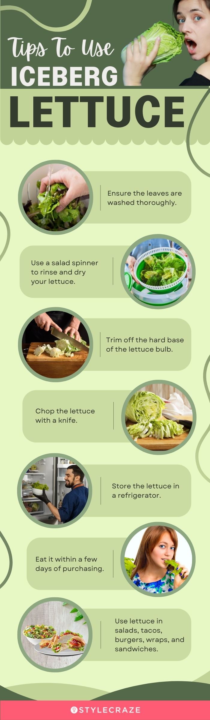 tips to use iceberg lettuce (infographic)