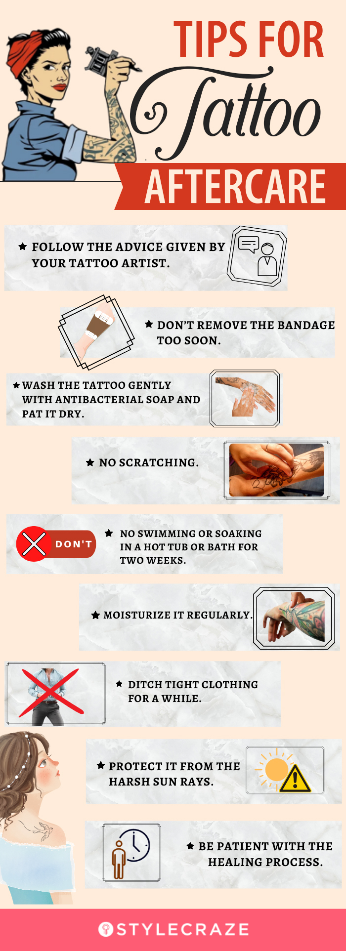 tips for tattoo aftercare (infographic)