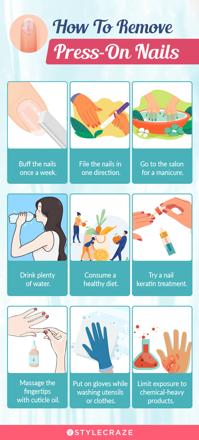how to remove press-on nails (infographic)
