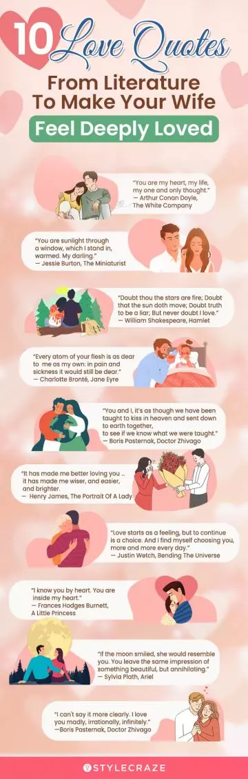 love quotes from literature to make your wife feel deeply loved (infographic)