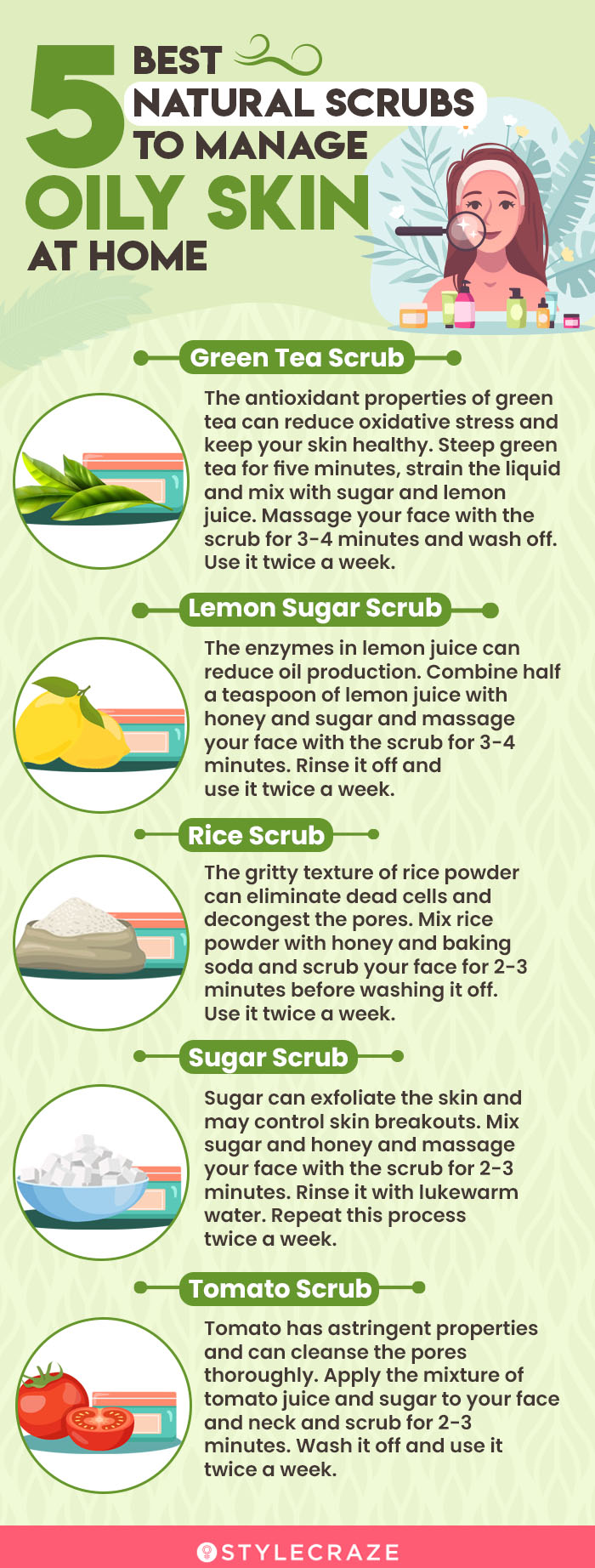5 best natural scrubs to manage oily skin at home (infographic)