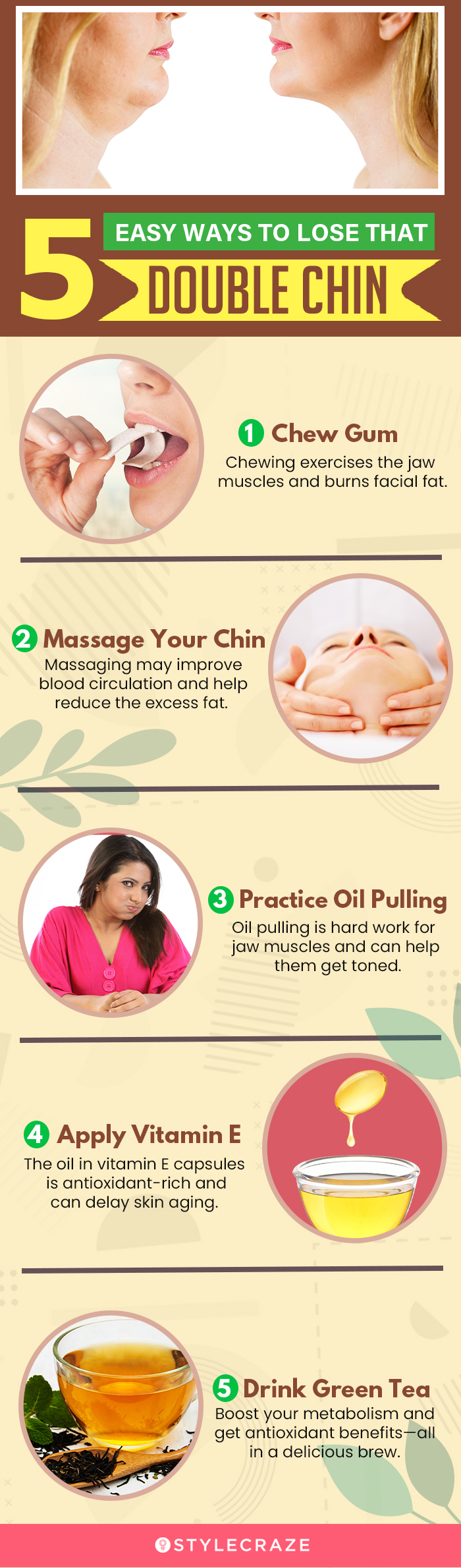 5 easy ways to lose that double chin (infographic)