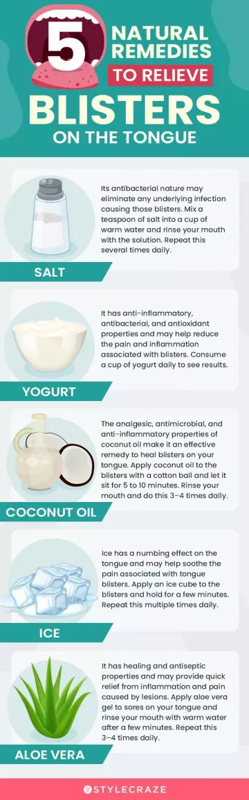 5 natural remedies to relieve blisters on the tongue (infographic)